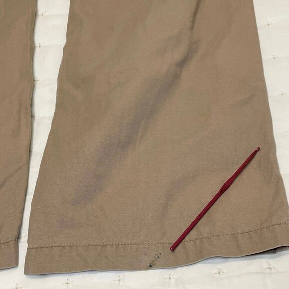 Banana Republic Wide Leg Khaki Pants Women’s 8 Beige Cotton Linen Twill Trousers - Picture 7 of 11